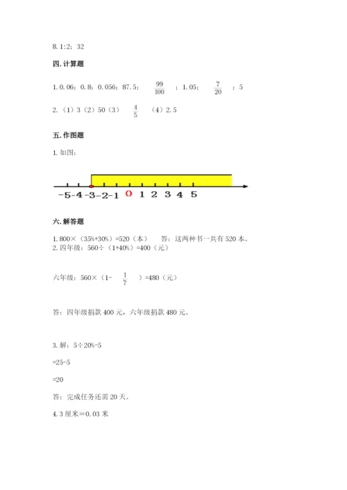 人教版六年级下册数学期末测试卷及参考答案（最新）.docx