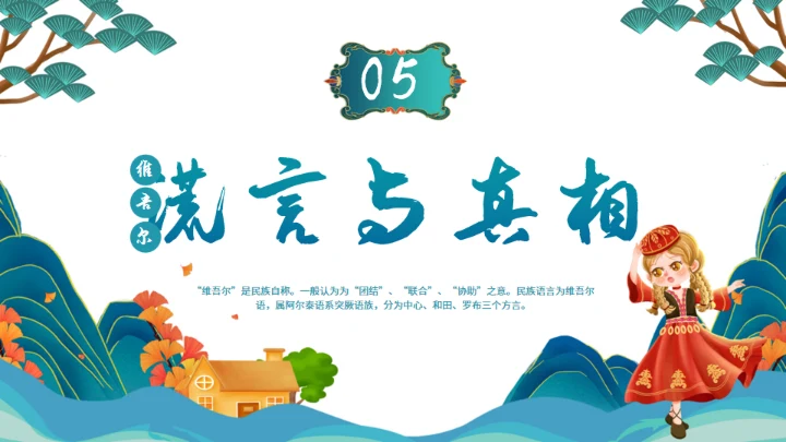 少数民族维吾尔族介绍通用PPT模板