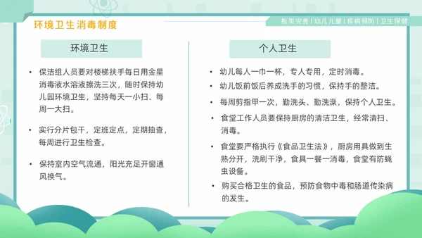 绿色卡通风幼儿园卫生保健培训PPT课件