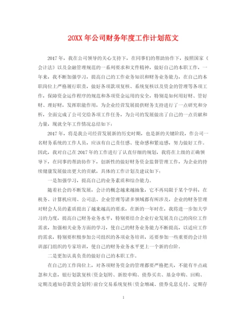 精编之公司财务年度工作计划范文.docx