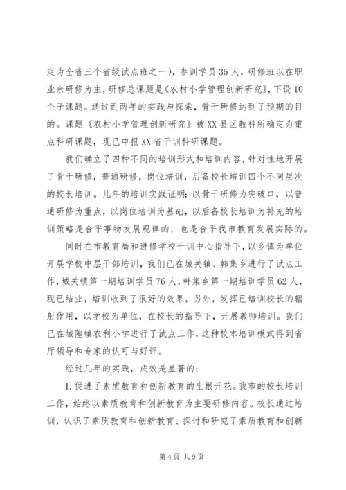 学校长培训工作自查报告自查报告精编.docx