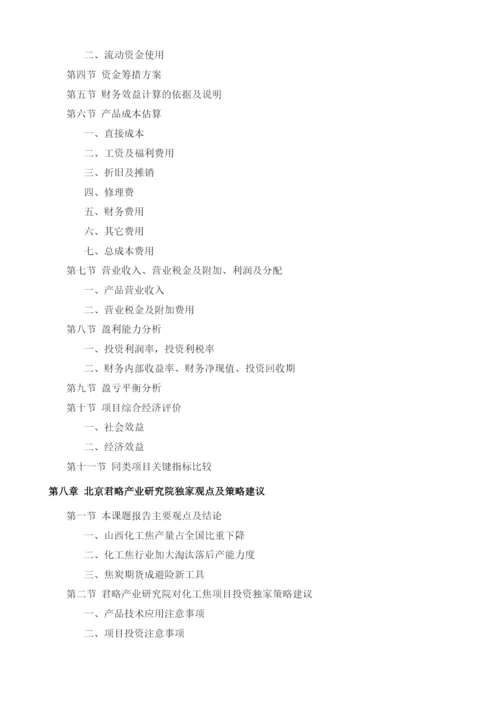 化工焦项目投资调研及前景预测报告模板.docx