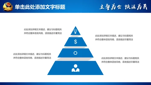蓝色公安局警察交警队特警派出所民警PPT