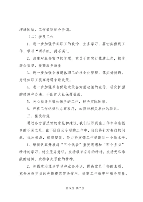 市社会劳动保险管理局支部党建工作自查报告 (7).docx