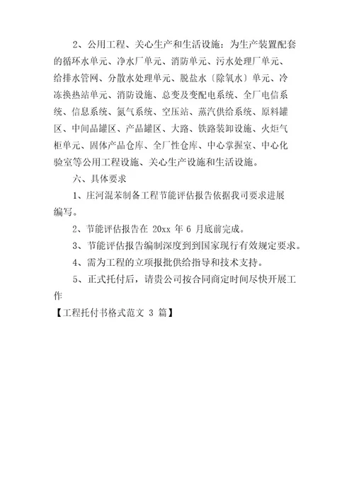项目委托书格式