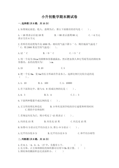 小升初数学期末测试卷带答案.docx