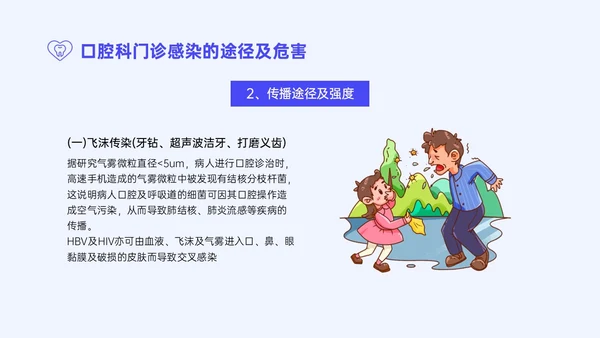 蓝紫色简约商务口腔科院感预防控制PPT模板院感知识培训