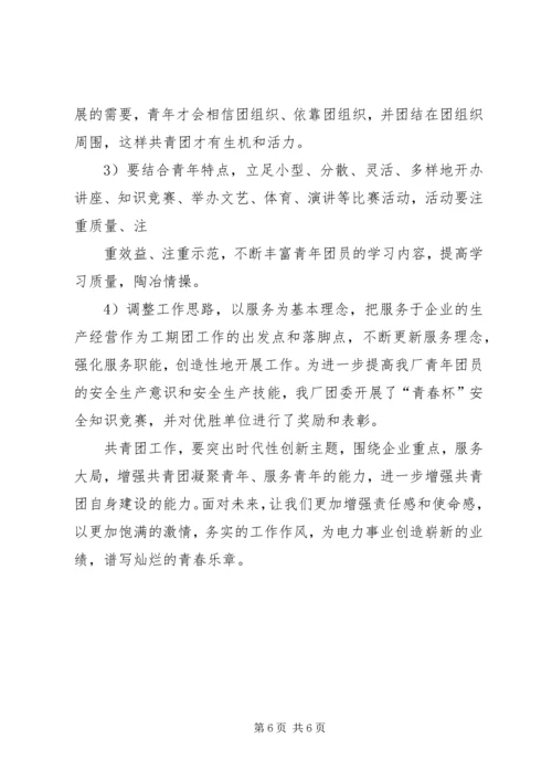 电力团委工作总结及工作计划 (4).docx