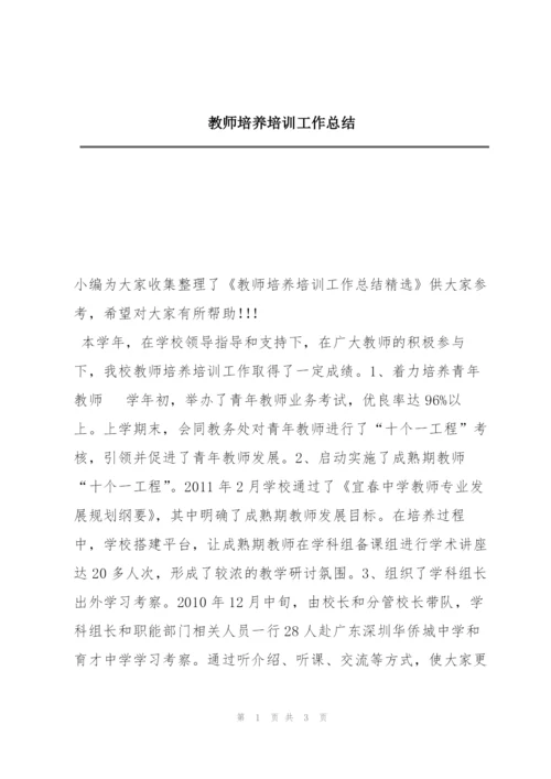 教师培养培训工作总结.docx