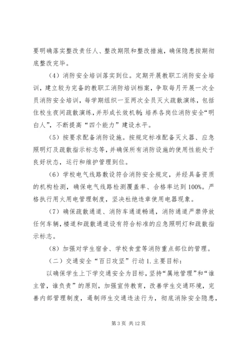 西王庄乡教委校园安全百日攻坚行动实施方案.docx