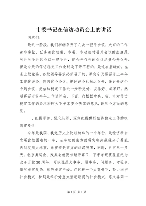 市委书记在信访动员会上的讲话.docx