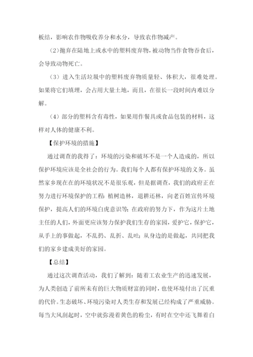 精选环境污染调研报告5篇.docx