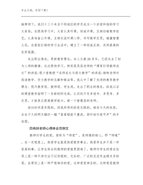 2024年四有好老师心得体会范例文例文16篇.docx