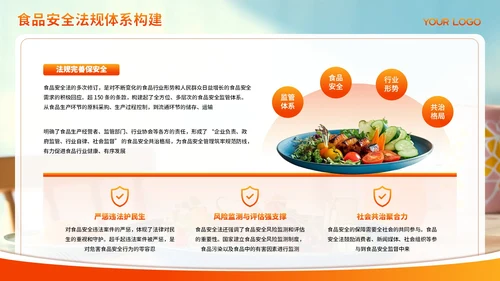 红色渐变食品安全管理与规范PPT模板