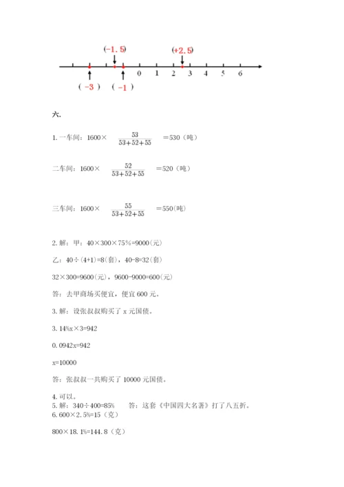 小学数学六年级下册竞赛试题附参考答案（综合卷）.docx