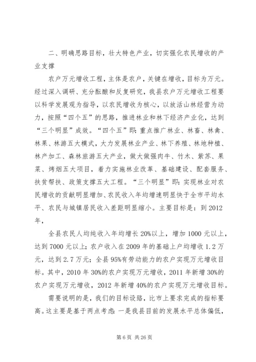 在全县农户万元增收工程动员大会上的讲话.docx