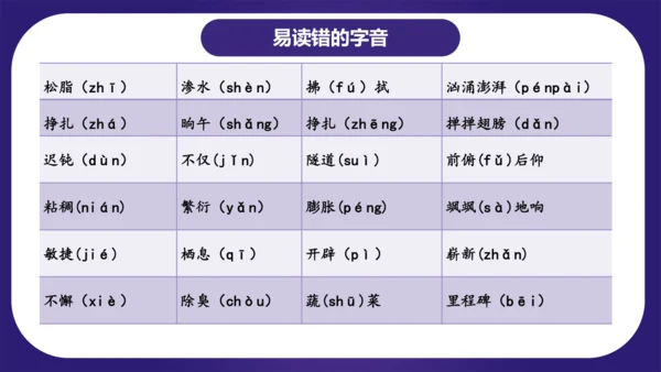 统编版四年级语文下学期期中核心考点集训第二单元（复习课件）