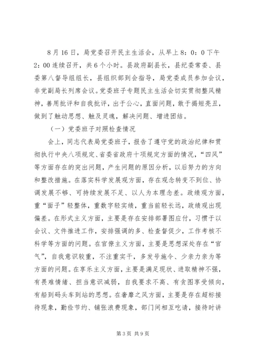 群众路线专题民主生活会工作报告.docx