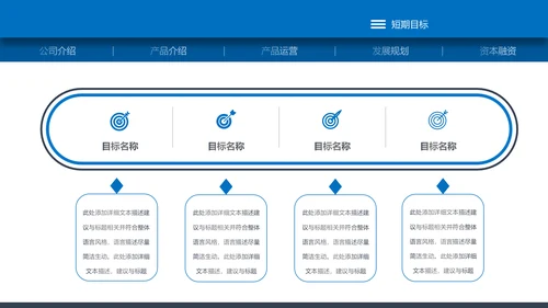 蓝色高端大气企业创业项目融资商业计划书PPT