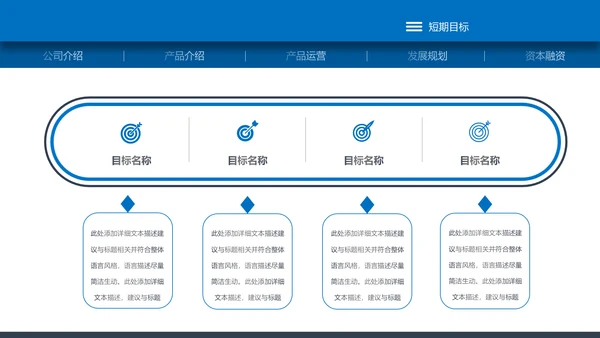 蓝色高端大气企业创业项目融资商业计划书PPT
