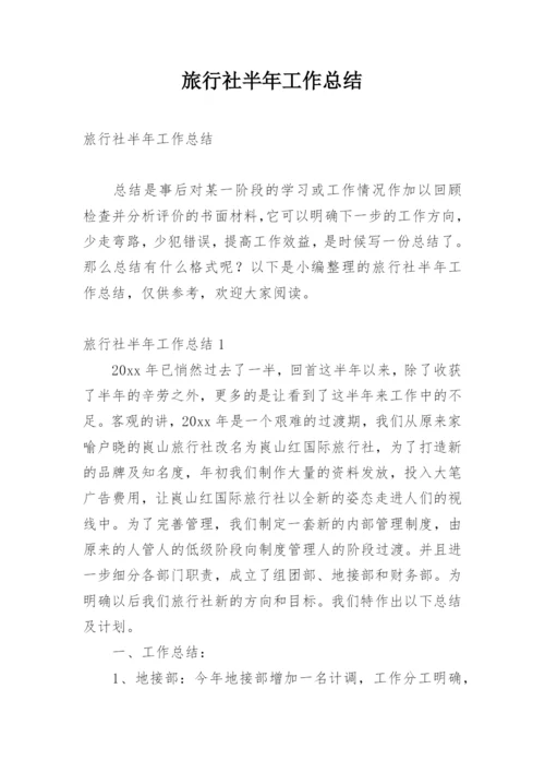 旅行社半年工作总结.docx