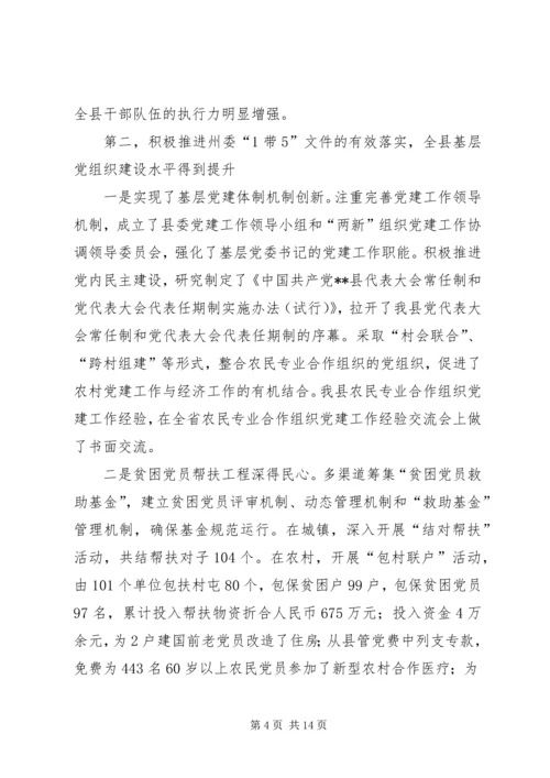 在全县组织工作会议上的工作报告.docx