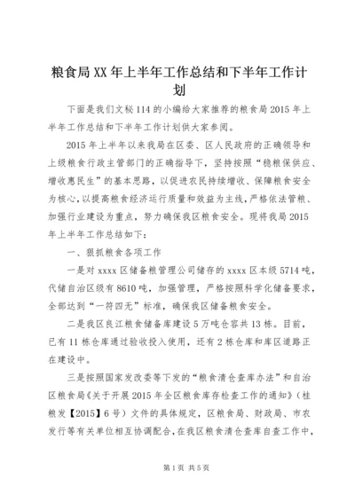 粮食局XX年上半年工作总结和下半年工作计划精编.docx