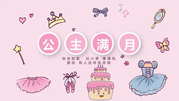 公主满月啦电子相册PPT动态模板