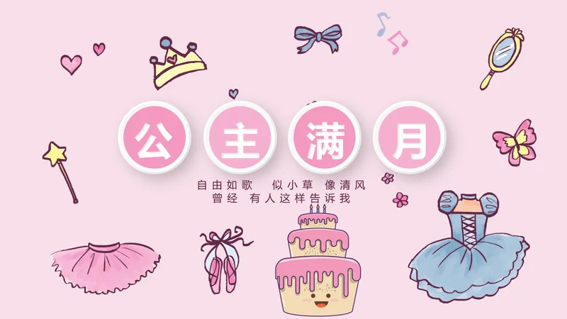 公主满月啦电子相册PPT动态模板