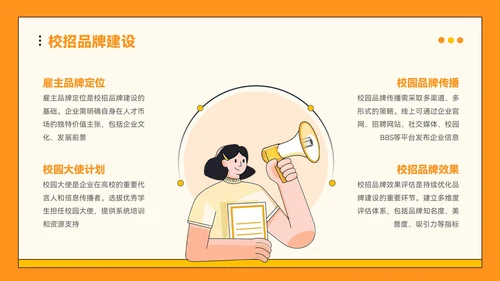 橙色插画风企业校招PPT模板