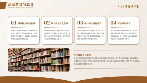深色简约世界读书日活动策划方案PPT模板