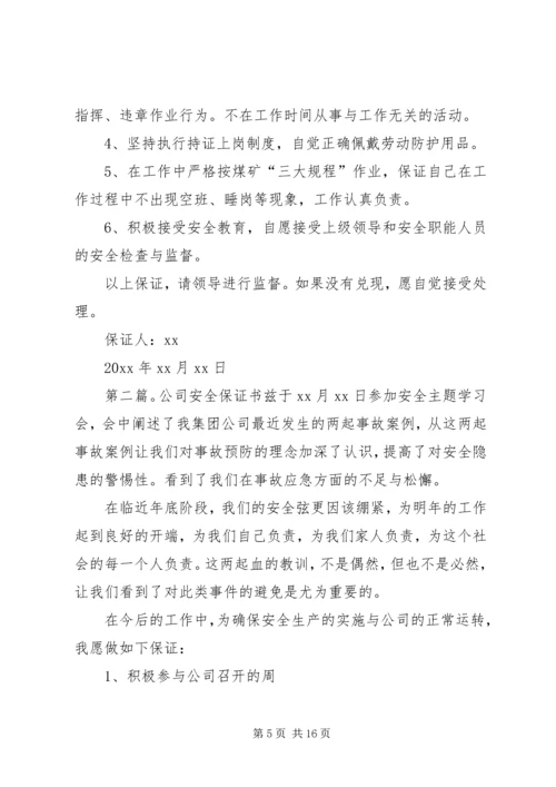 公司安全保证书5篇范文.docx