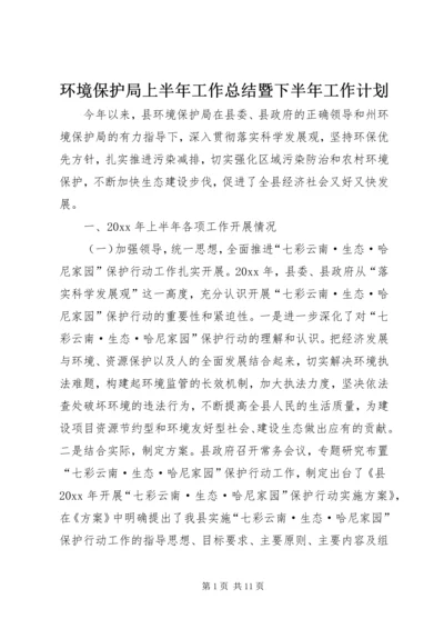 环境保护局上半年工作总结暨下半年工作计划.docx