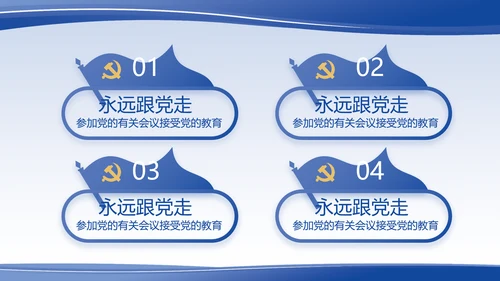 蓝色大气党支部党建述职报告动态PPT
