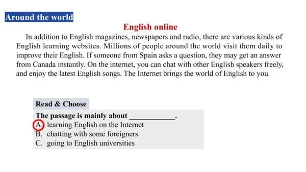 Unit 3 Language practice (2) & Around the world & 