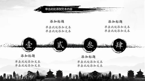 古典水墨城市工作总结PPT模板