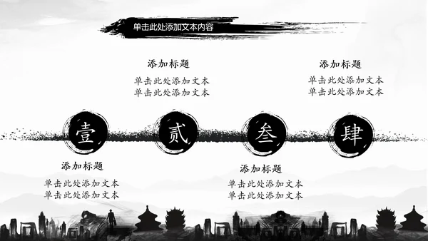 古典水墨城市工作总结PPT模板