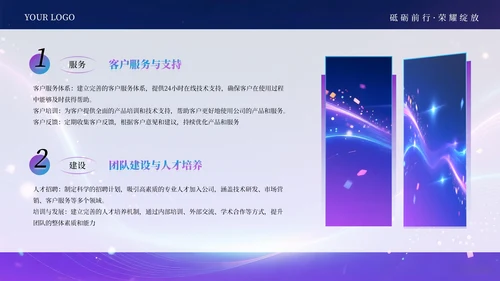 蓝紫色科技创意商业计划书通用PPT模板