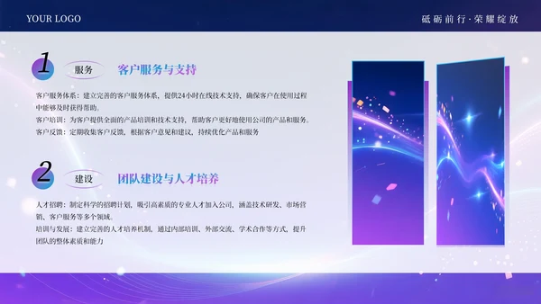 蓝紫色科技创意商业计划书通用PPT模板