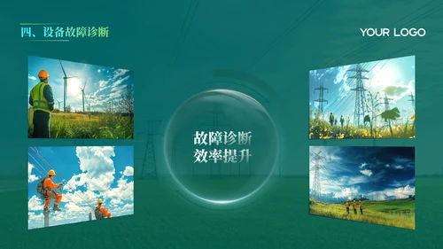 绿色电网年度汇报PPT模版