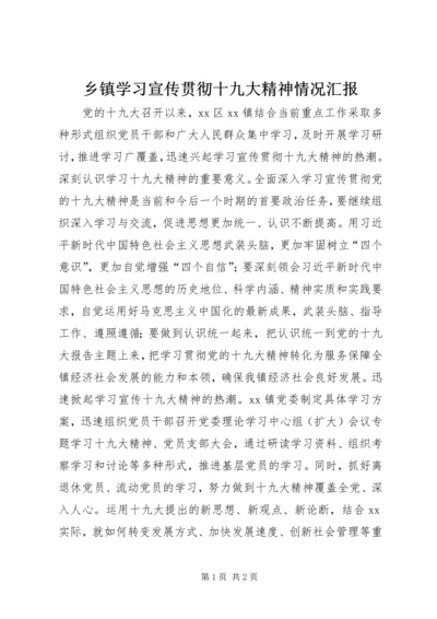 乡镇学习宣传贯彻十九大精神情况汇报.docx