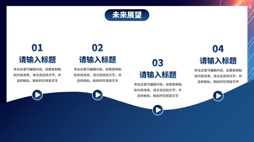商务科技风线条光效年中述职汇报PPT模板