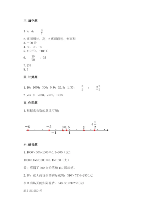 苏教版六年级下册数学期末测试卷附答案（能力提升）.docx