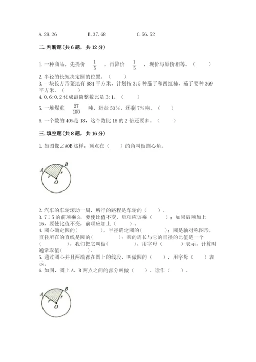 人教版六年级上册数学期末测试卷精品【夺冠系列】.docx