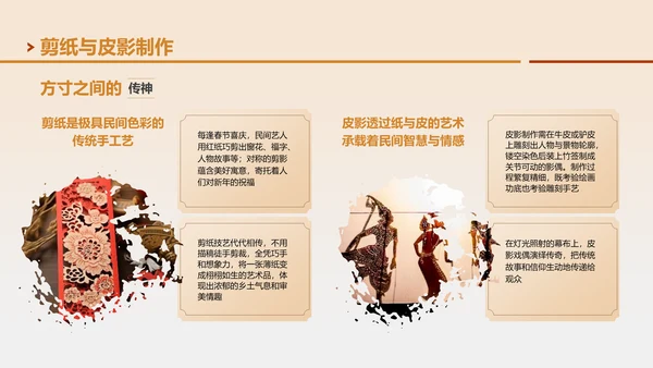 黄色国风邂逅非遗文化之旅PPT模板