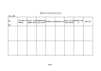 消防安全日常检查记录表