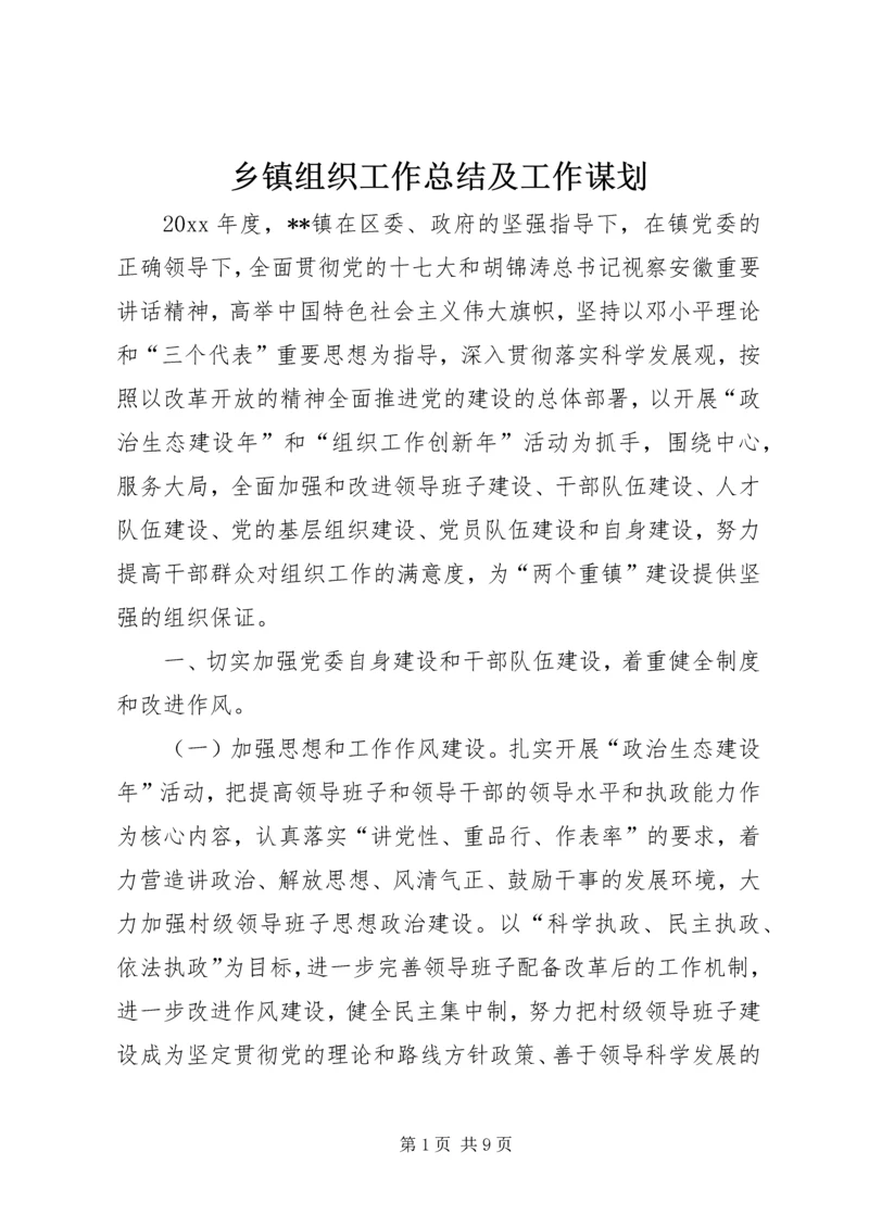 乡镇组织工作总结及工作谋划_1.docx