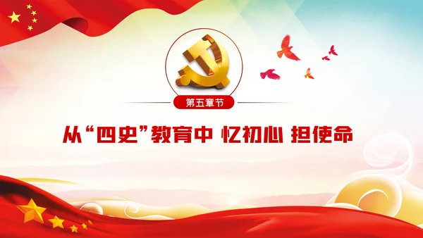 四史学习教育增强党性修养做新时代合格党员PPT模板