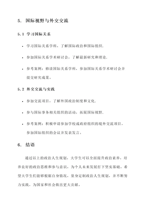 大学生政治人生规划方案