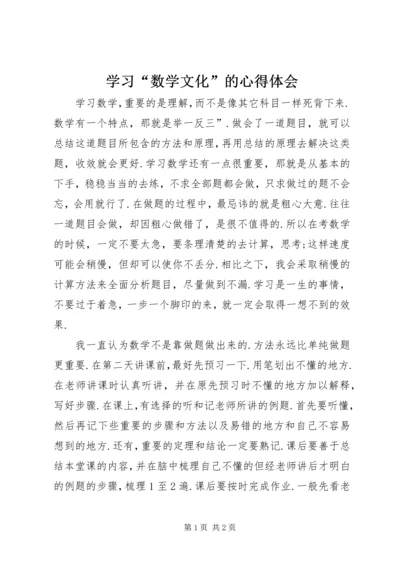 学习“数学文化”的心得体会 (3).docx